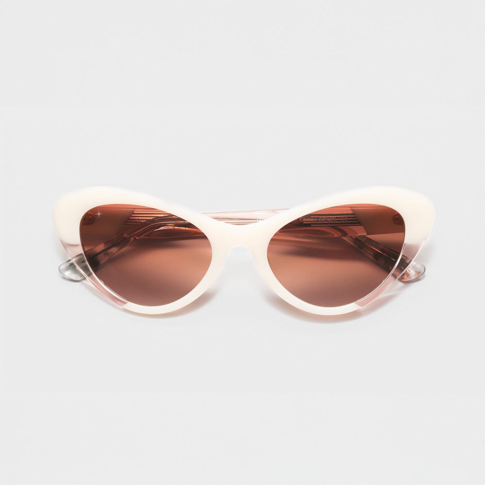 Kurko VEGA C5319 ivory cat eye sunglasses with polarized gradient lenses