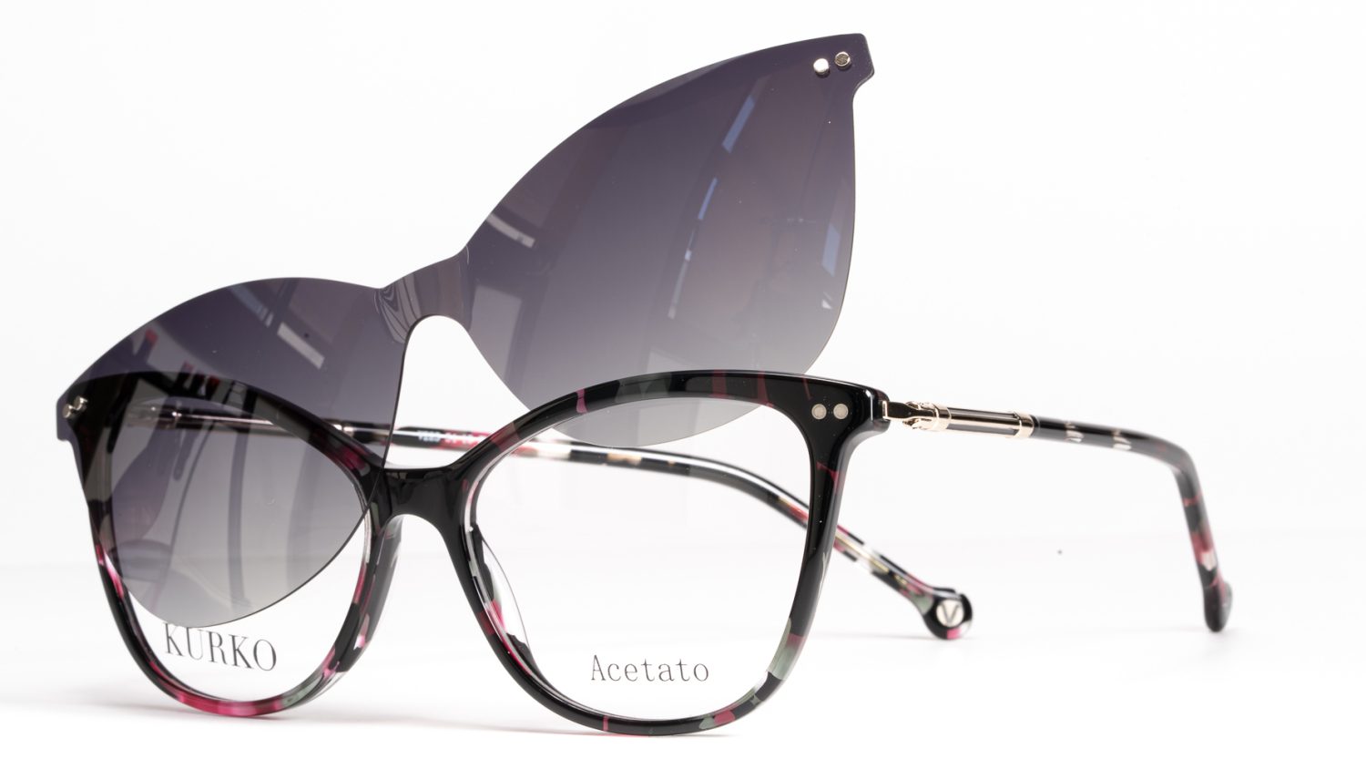 V225 ESFINGE CLB7 NEGRO JASPEADO CLIP-ON